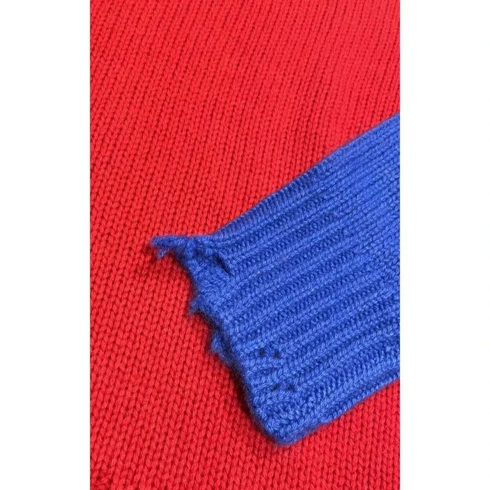 Free People Sandrine Rose Sweater Colorblock Cashmere Blend Red XS The Outsider